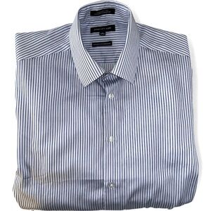 Jones New York Men's Non-Iron Striped Dress Shirt - Size 16 (32/33) 100% Cotton